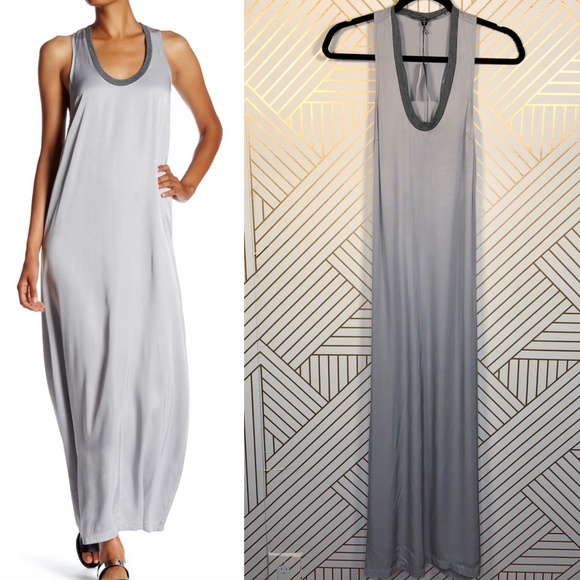 James Perse Racerback Ringer Maxi Dress Heather - Picture 1 of 8